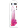 King Cock - Clear Gode  Testicules 19 Cm Rose